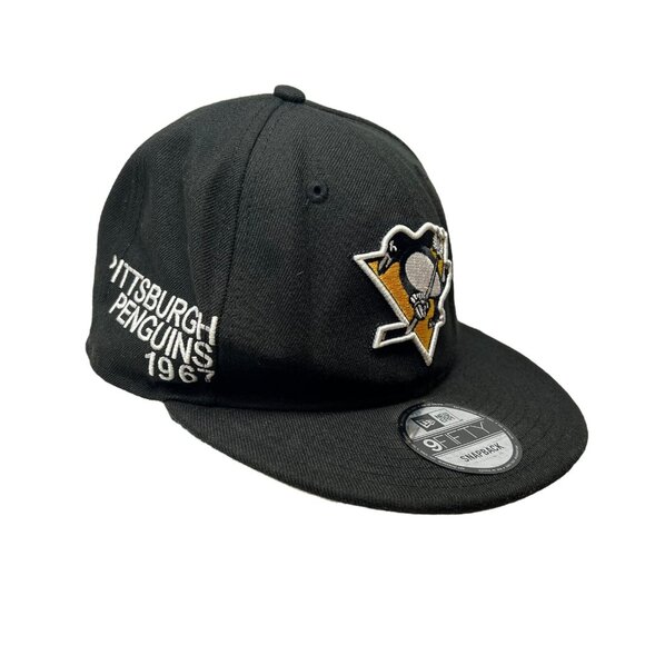 Pittsburgh Penguins New Era 59Fifty Snapback Hat Cap NHL Hockey Logo Spell Out - Picture 1 of 10